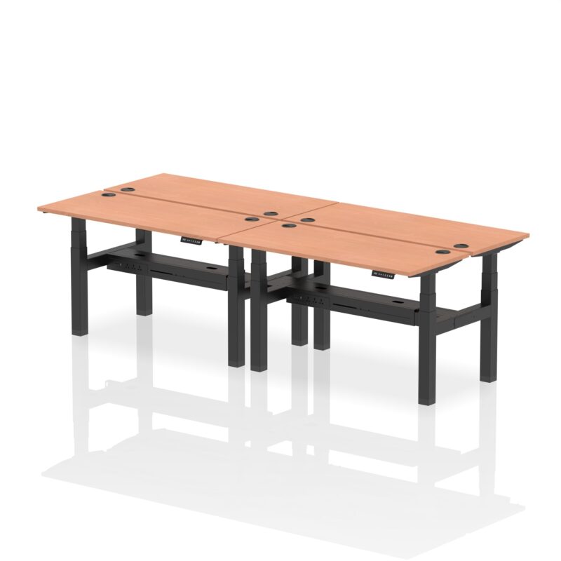 Air Back-to-Back Slimline Height Adjustable Bench Desk - 4 Person - Image 19