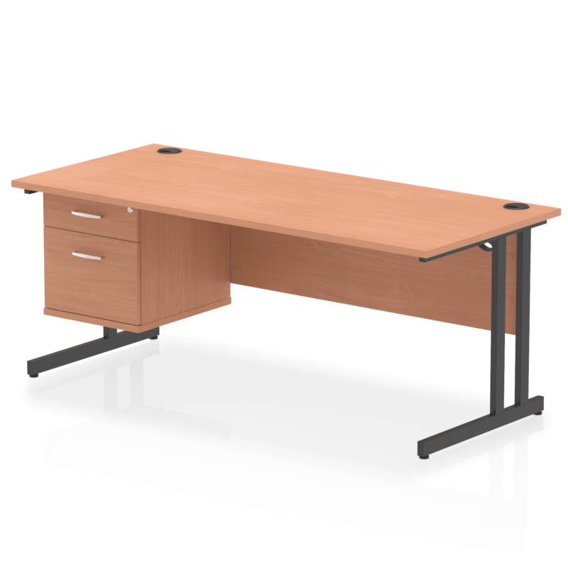 OE - Impulse 1800mm Cantilever Straight Desk With Single Fixed Pedestal - Image 25