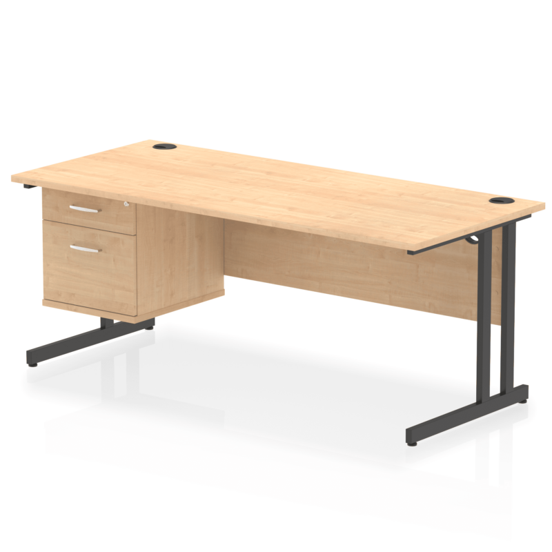 OE - Impulse 1800mm Cantilever Straight Desk With Single Fixed Pedestal - Image 27
