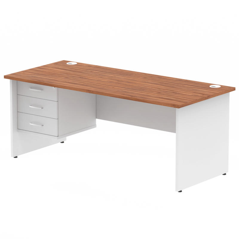 OE - Impulse 1800mm Panel End Straigh Desk With Single Fixed Pedestal Two Tone - Image 2