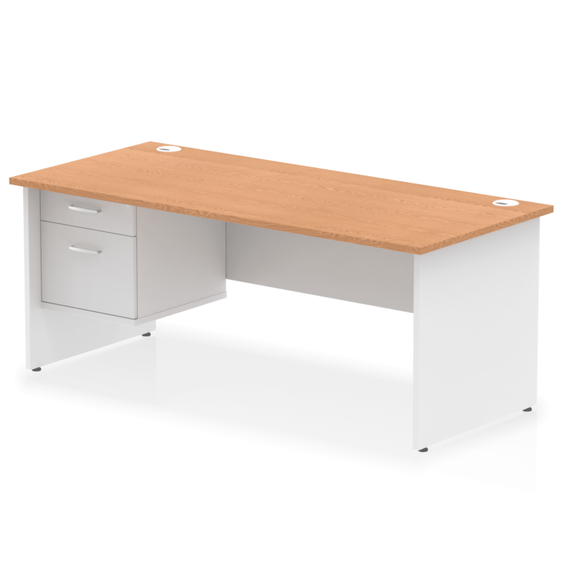 OE - Impulse 1800mm Panel End Straigh Desk With Single Fixed Pedestal Two Tone - Image 5
