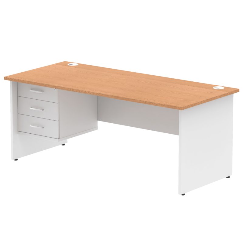 OE - Impulse 1800mm Panel End Straigh Desk With Single Fixed Pedestal Two Tone - Image 6