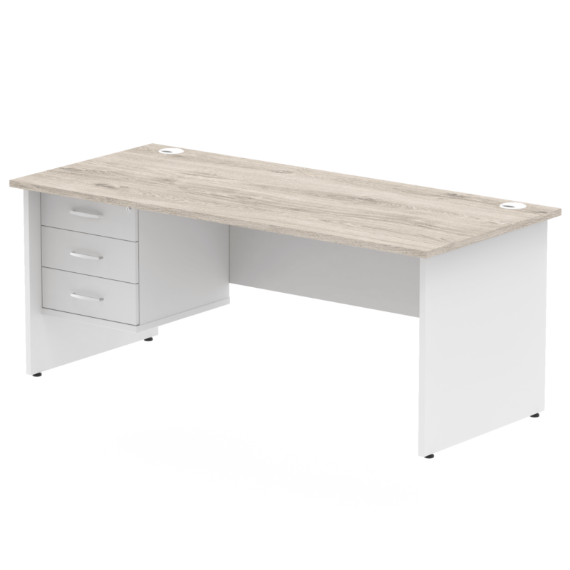 OE - Impulse 1800mm Panel End Straigh Desk With Single Fixed Pedestal Two Tone - Image 8