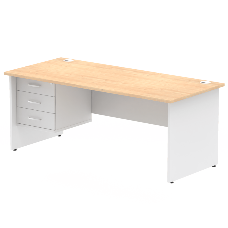 OE - Impulse 1800mm Panel End Straigh Desk With Single Fixed Pedestal Two Tone - Image 10