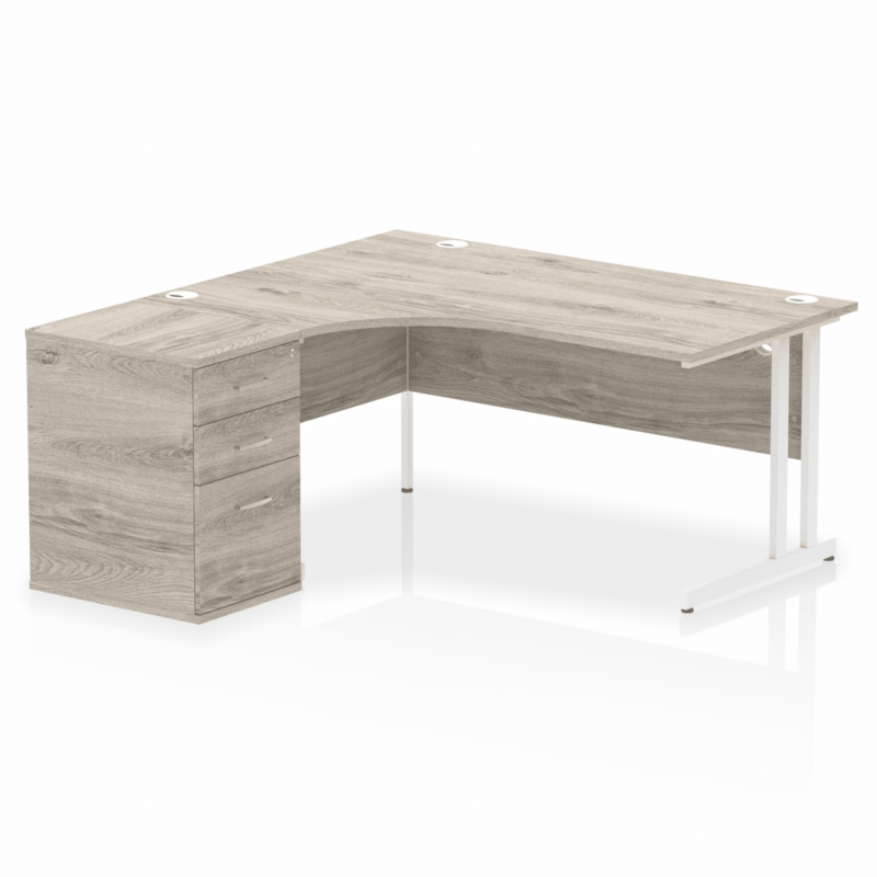 OE - Impulse 1600mm Cantilever Left Crescent Desk Workstation - Image 14