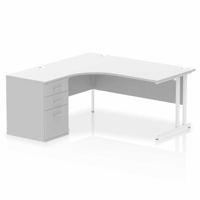 OE - Impulse 1600mm Cantilever Left Crescent Desk Workstation - Image 18