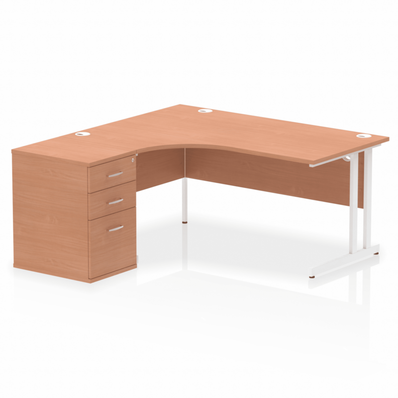 OE - Impulse 1600mm Cantilever Left Crescent Desk Workstation - Image 13