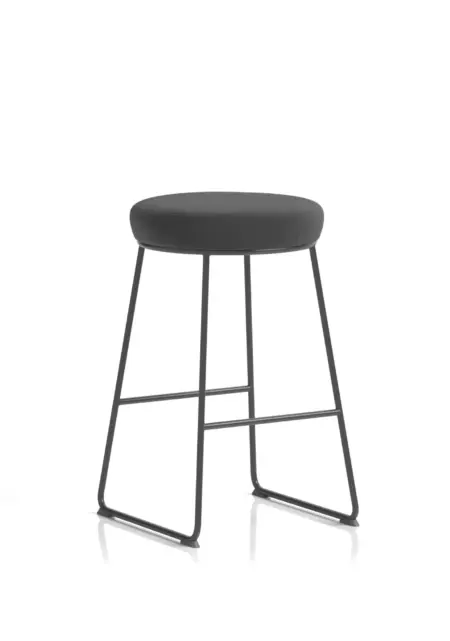 OE - Turin Black Frame Fabric Seat Stool Chair